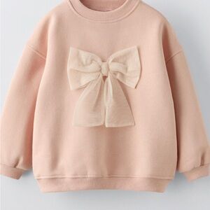 Zara pink bow sweatshirt